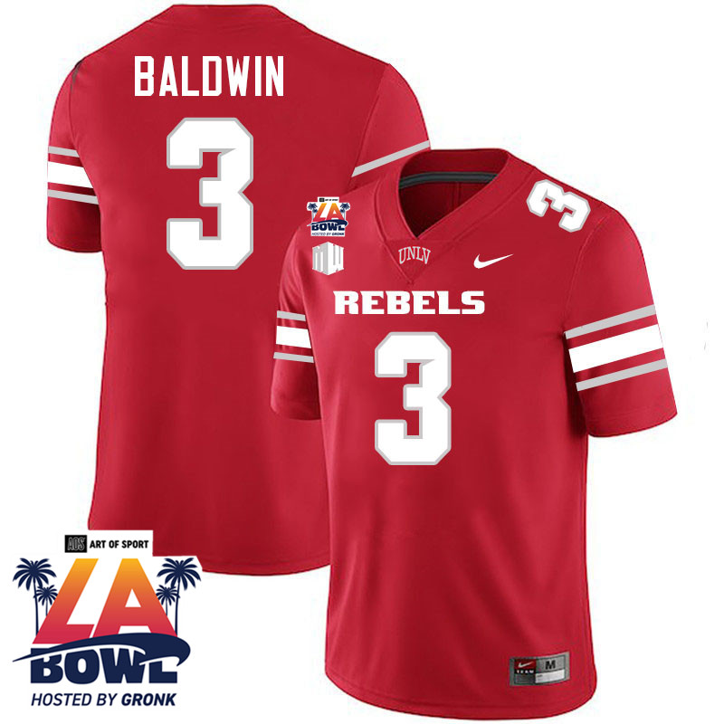 Johnathan Baldwin LA Bowl Jersey,UNLV Rebels 2024 LA Bowl Jersey-Scarlet